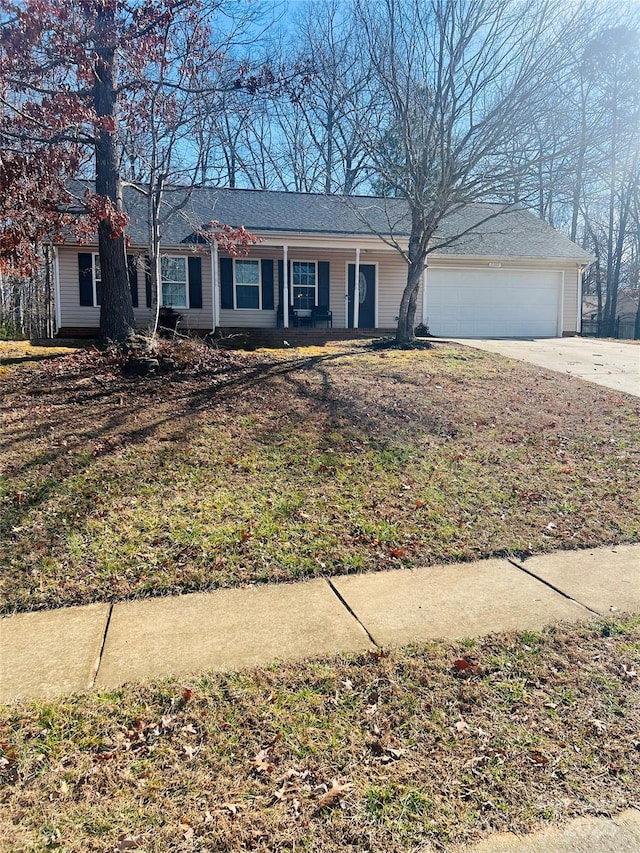 single story home with a garage