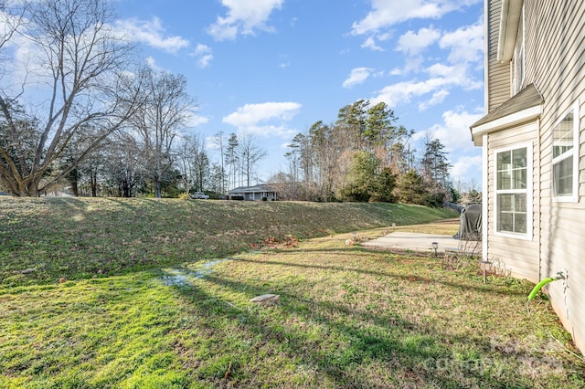 view of yard with a patio area