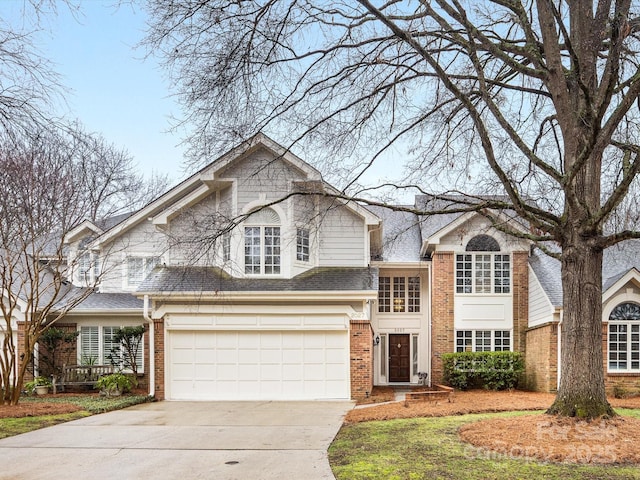 view of front property with a garage