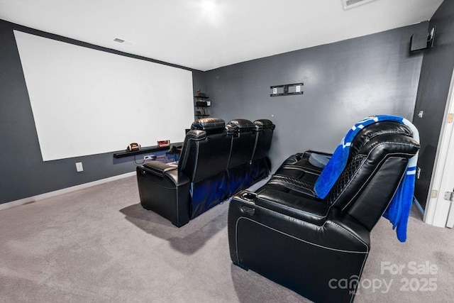 view of carpeted cinema room