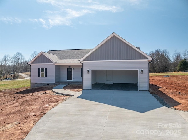 view of front of house with a garage