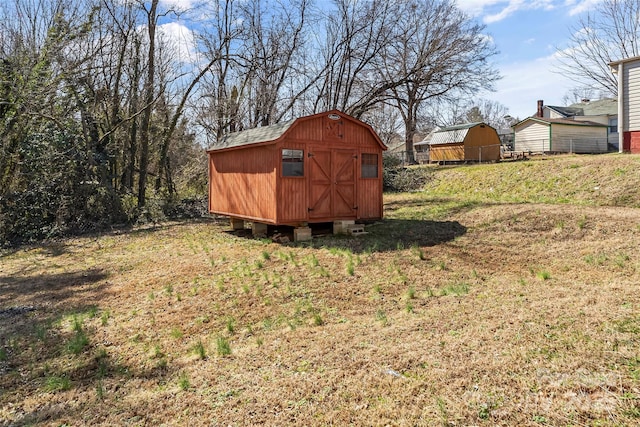 view of shed