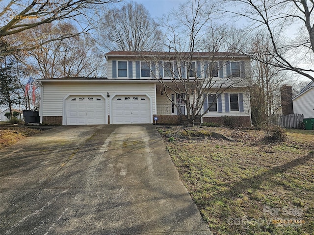 front facade featuring a garage and a porch