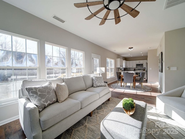 living room featuring hardwood / wood-style flooring