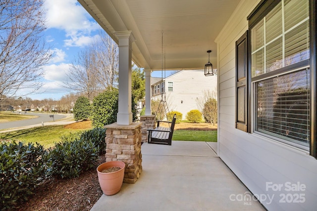 view of patio with a porch