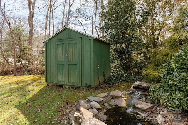 view of shed