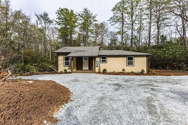 view of single story home