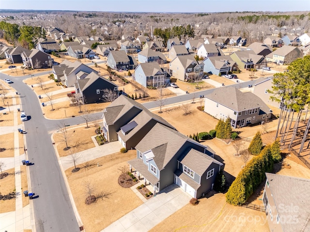 bird's eye view with a residential view