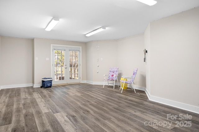 126 Emerald Dr, Mooresville, NC 28117 - interior space featuring baseboards, french doors, and wood finished floors