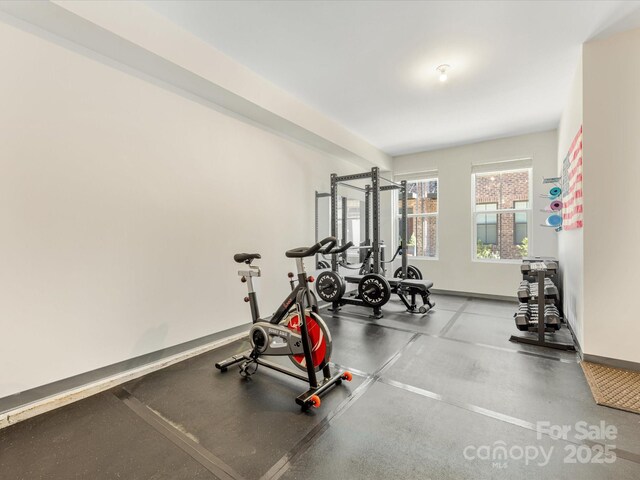 4010 Citra Ln, Charlotte, NC 28217 - exercise room with baseboards