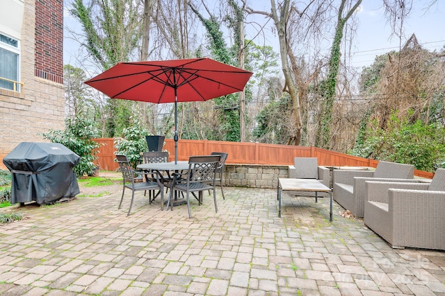 view of patio featuring grilling area