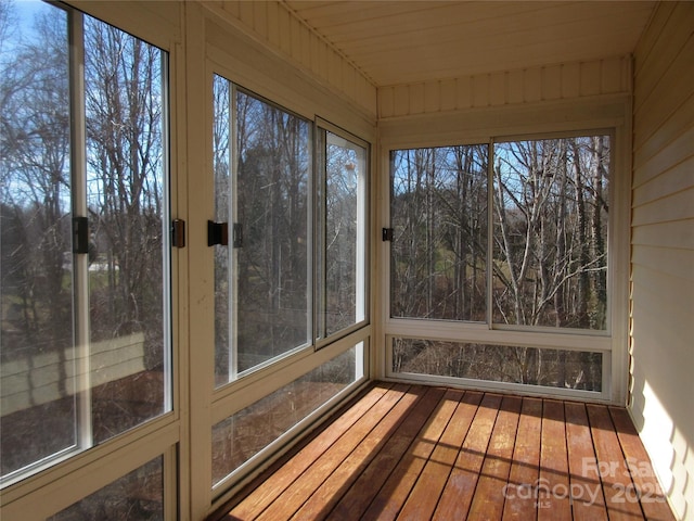 view of unfurnished sunroom