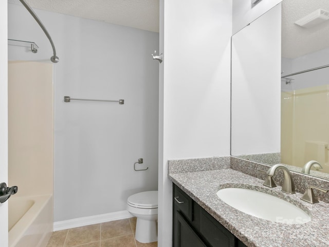 2302 Deermouse Way, Hendersonville, NC 28792 - bathroom with tile patterned flooring, toilet, a textured ceiling, and vanity