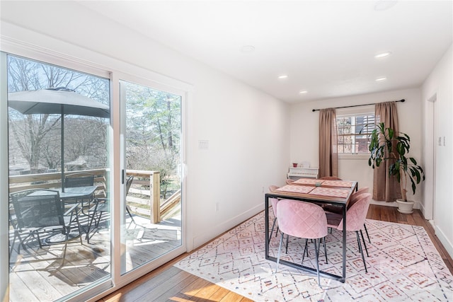 dining room featuring light wood-type flooring