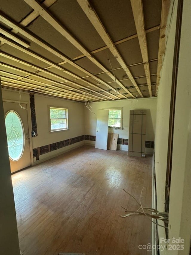 interior space with hardwood / wood-style floors