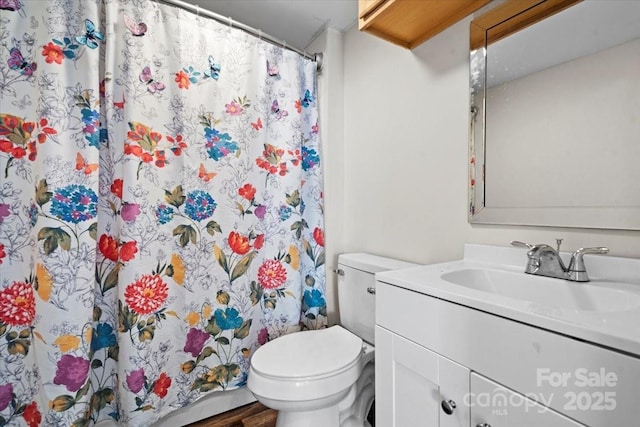 bathroom with toilet and vanity