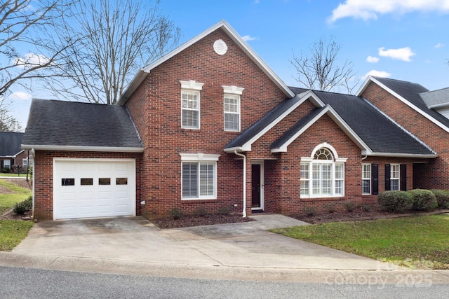 view of front property with a garage