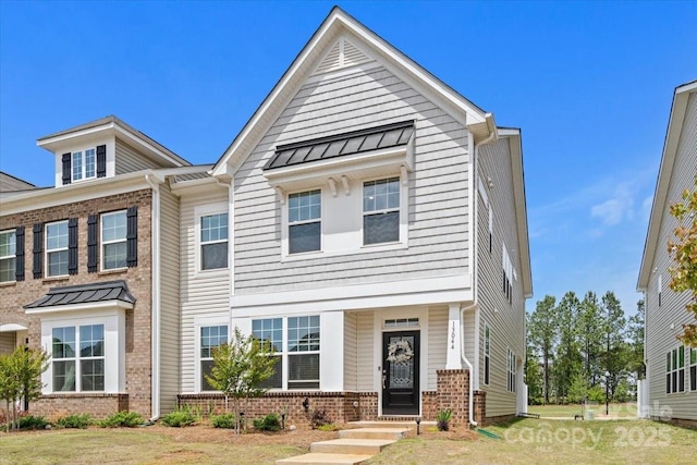 view of front of house with a front yard