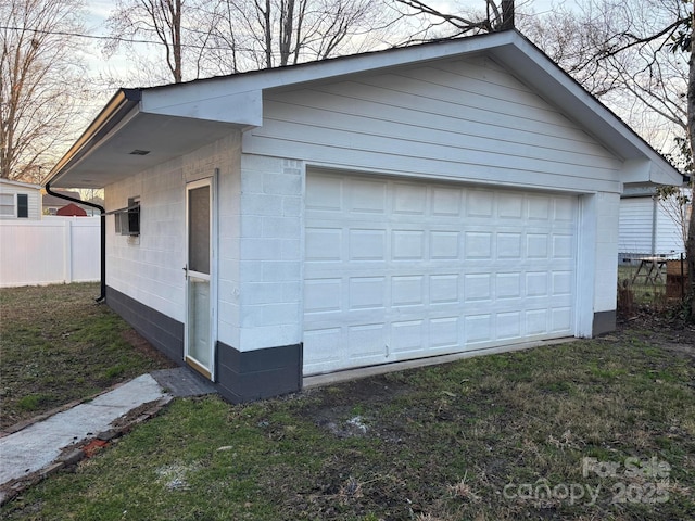 view of garage