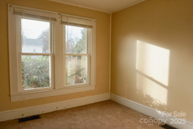 empty room featuring light colored carpet