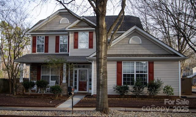 view of front facade featuring covered porch