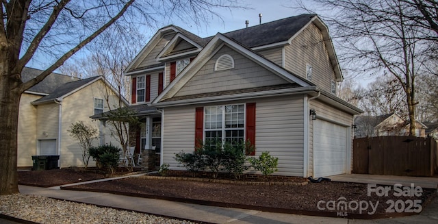 view of front facade featuring a garage