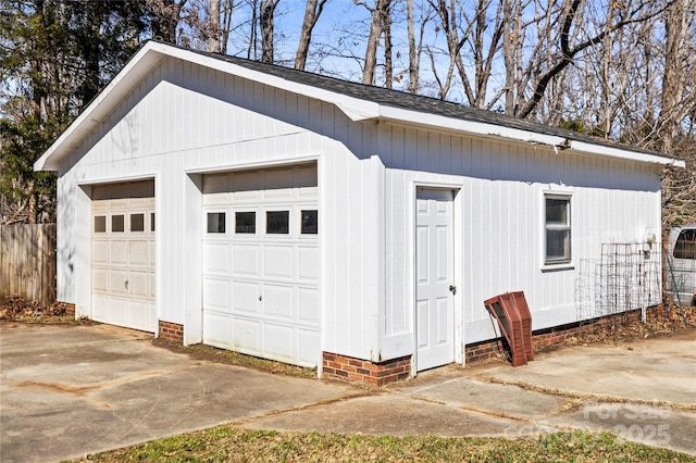 view of garage
