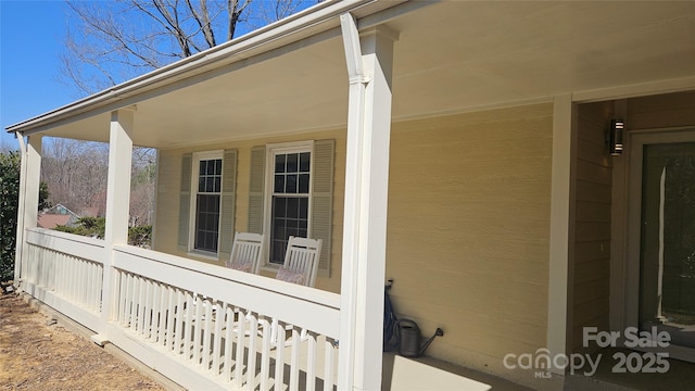 exterior space with covered porch