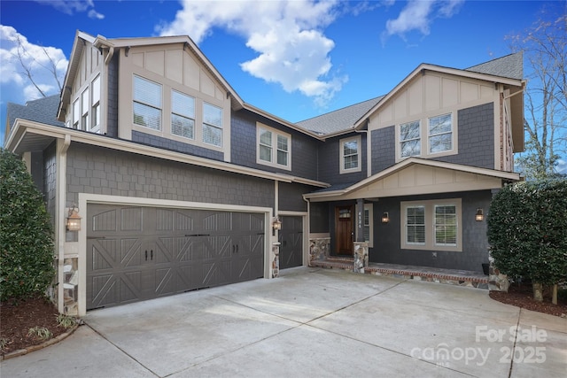 view of front of property featuring a garage