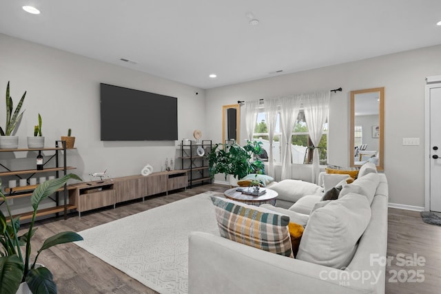 201 Bennett Trail Dr, Mount Holly, NC 28120 - living room with recessed lighting, wood finished floors, and baseboards