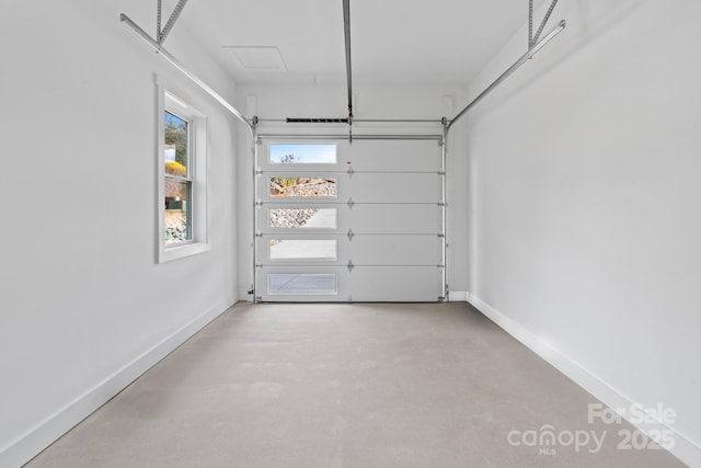 garage with baseboards