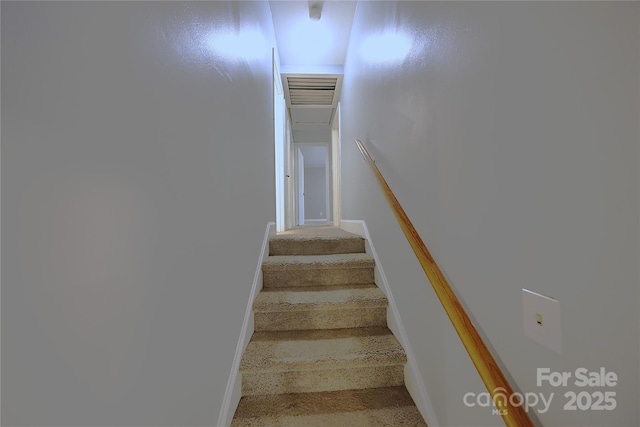6126 Eagle Peak Dr, Charlotte, NC 28214 - stairs featuring visible vents and baseboards