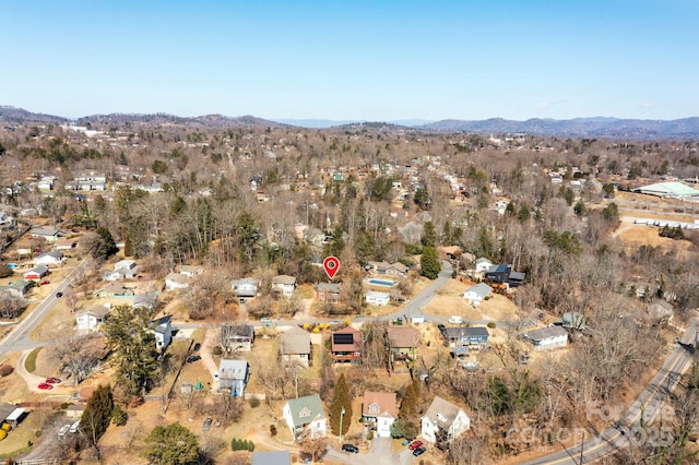 aerial view with a mountain view