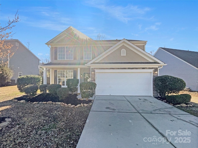 front of property featuring a garage