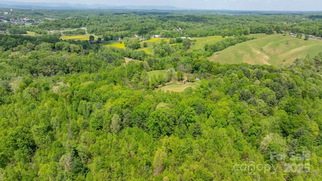 drone / aerial view with a forest view