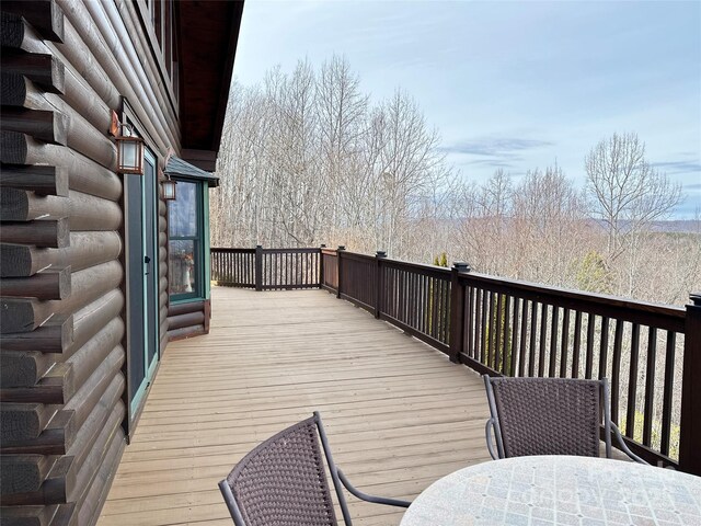 202 Panorama Dr, Nebo, NC 28761 - wooden terrace featuring outdoor dining space