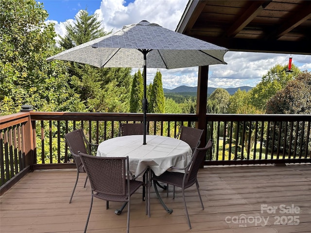 202 Panorama Dr, Nebo, NC 28761 - wooden terrace featuring outdoor dining space