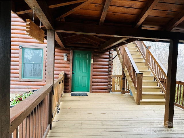 202 Panorama Dr, Nebo, NC 28761 - deck featuring stairs