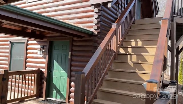 202 Panorama Dr, Nebo, NC 28761 - doorway to property featuring log exterior