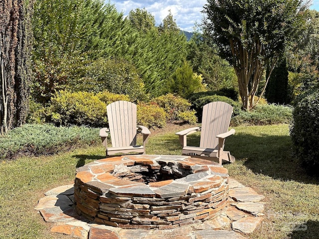 202 Panorama Dr, Nebo, NC 28761 - view of yard featuring an outdoor fire pit
