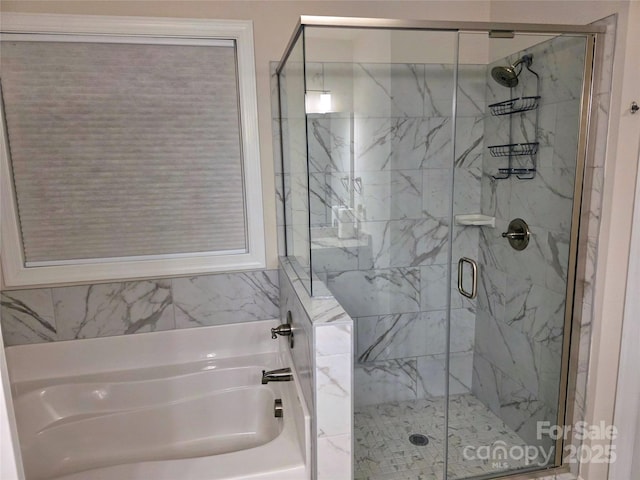 2617 Manor Stone Way, Indian Trail, NC 28079 - bathroom with a garden tub and a stall shower
