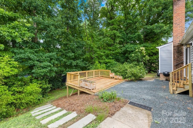 1133 Bloom Wood Ln, Matthews, NC 28105 - view of yard with a wooden deck