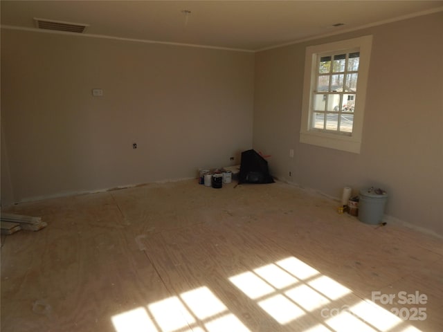 empty room with ornamental molding