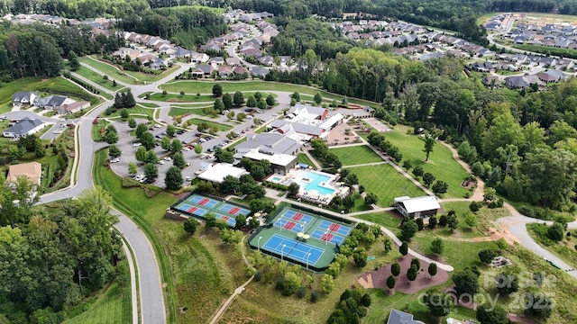 drone / aerial view with a residential view