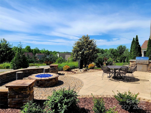 305 Hemlock Bluff Ct, Denver, NC 28037 - view of patio / terrace with a fire pit and outdoor dining area