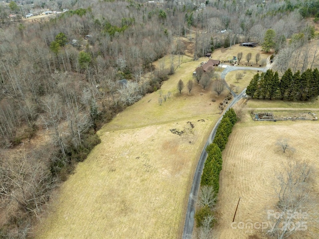 drone / aerial view featuring a rural view