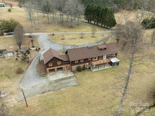 drone / aerial view featuring a rural view