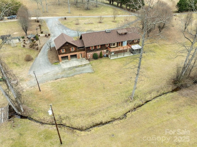 drone / aerial view featuring a rural view