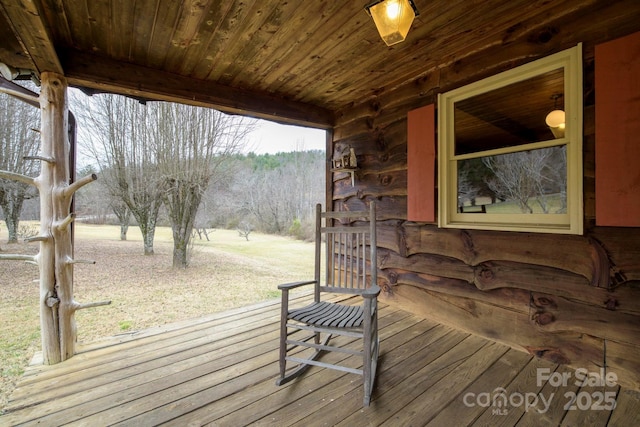 view of wooden deck