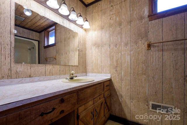 bathroom featuring visible vents and vanity